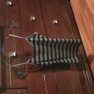 Black and silver sparkle tank top size small